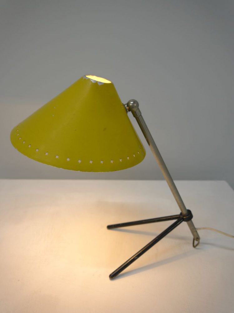 HJ Busquet – “Pinocchio” Yellow Table or Wall Lamp for Hala Zeist 1950s