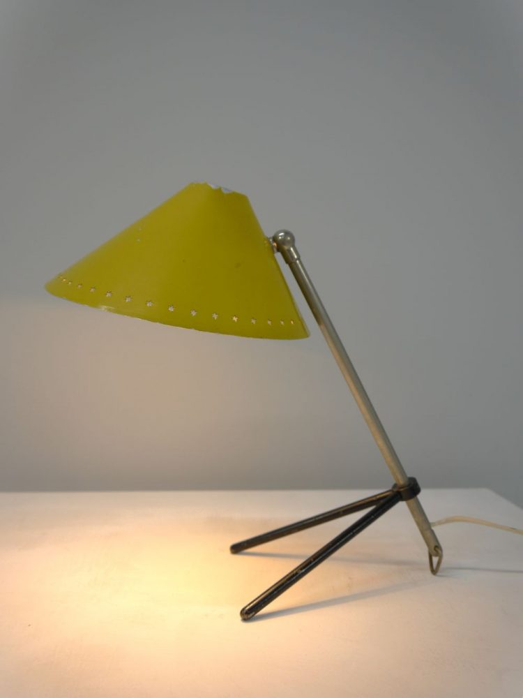 HJ Busquet – “Pinocchio” Yellow Table or Wall Lamp for Hala Zeist 1950s