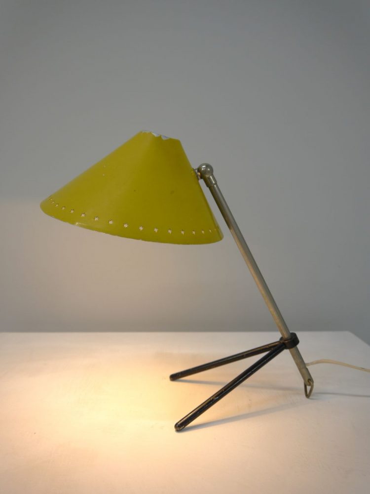 HJ Busquet – “Pinocchio” Yellow Table or Wall Lamp for Hala Zeist 1950s