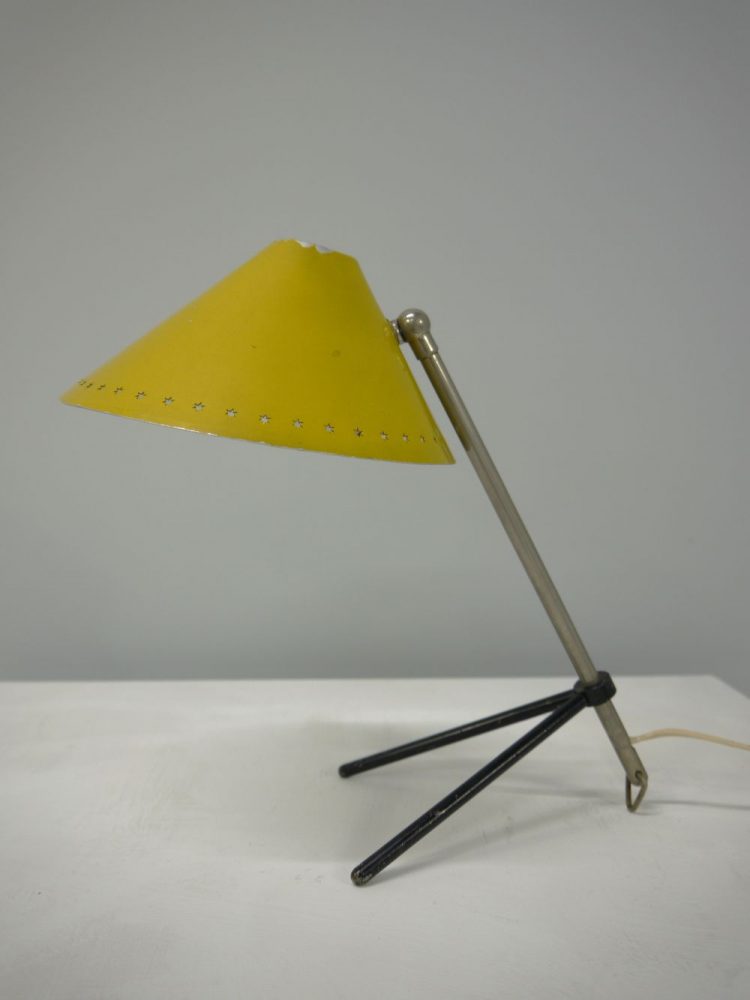 HJ Busquet – “Pinocchio” Yellow Table or Wall Lamp for Hala Zeist 1950s