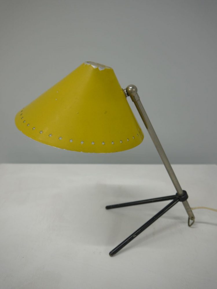 HJ Busquet – “Pinocchio” Yellow Table or Wall Lamp for Hala Zeist 1950s