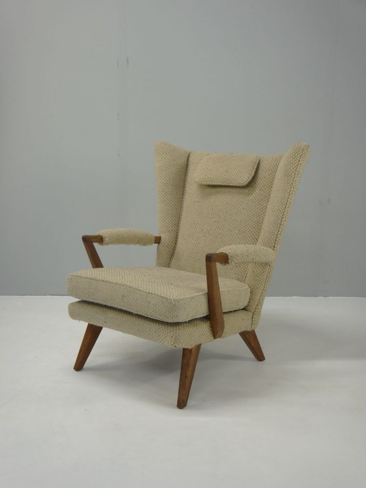 Egomme – Rarely Seen Upholstered Wing Back Chair
