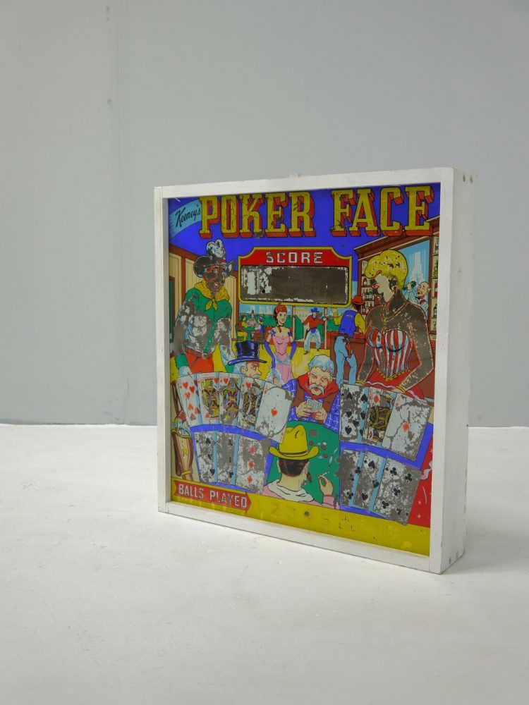 J H Keeney – Poker Face Pinball Glass Chicago1963