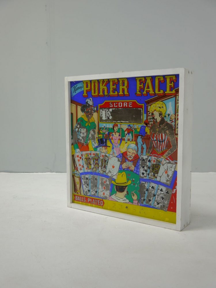 J H Keeney – Poker Face Pinball Glass Chicago1963