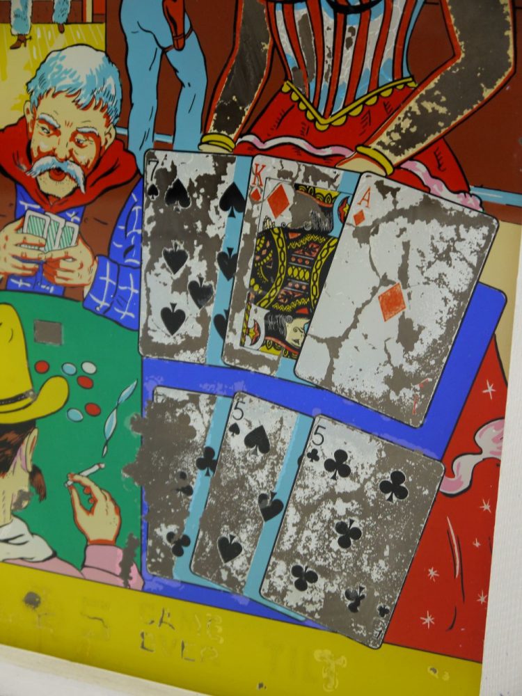 J H Keeney – Poker Face Pinball Glass Chicago1963