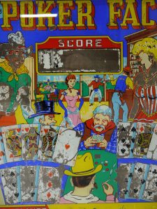 J H Keeney – Poker Face Pinball Glass Chicago1963