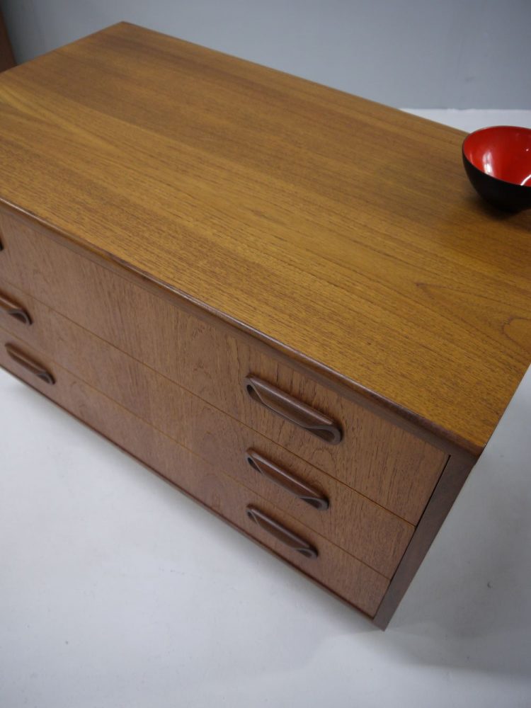 Victor Wilkins – Three Drawer Teak Chest for Egomme