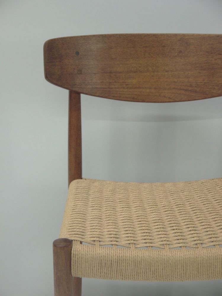 Danish – Set of Four Teak and Paper Cord Chairs