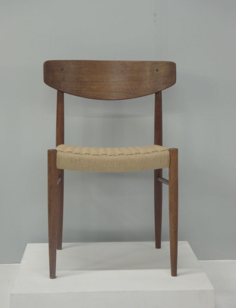 Danish – Set of Four Teak and Paper Cord Chairs