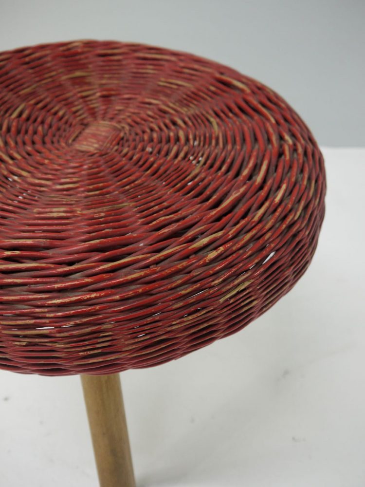 Tony Paul – Wicker and Wood Three Legged Stool