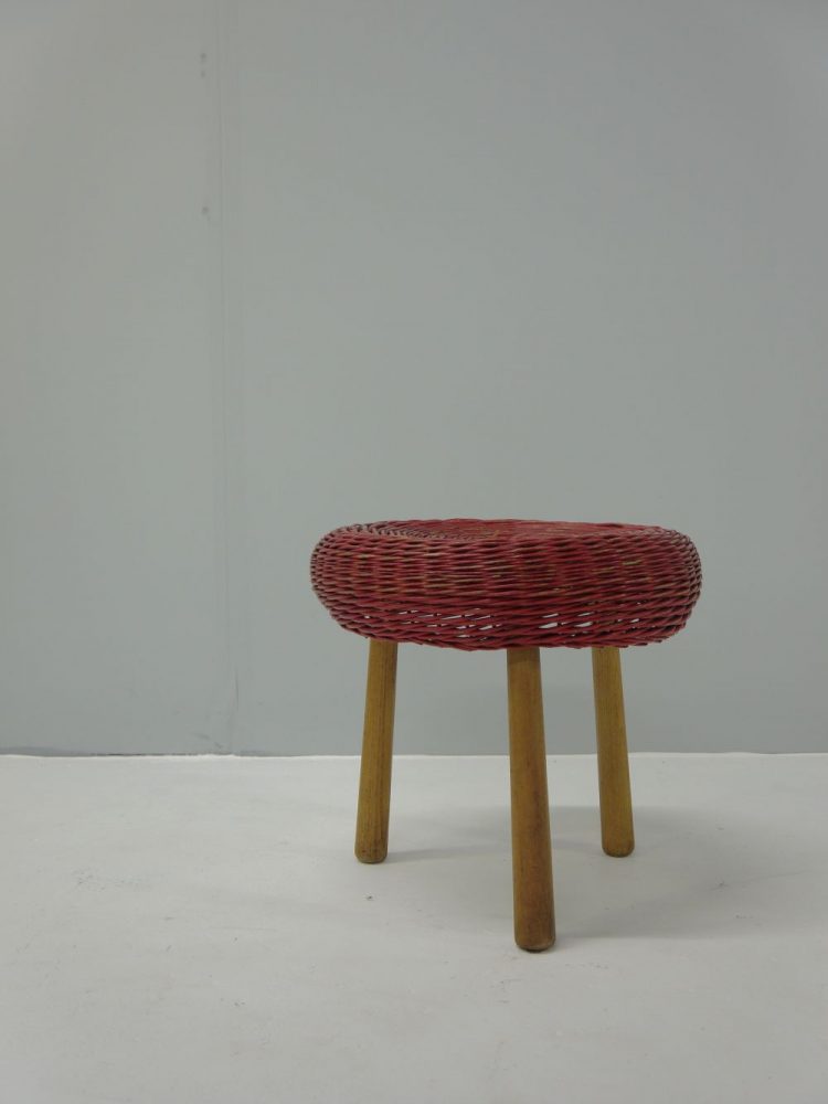 Tony Paul – Wicker and Wood Three Legged Stool