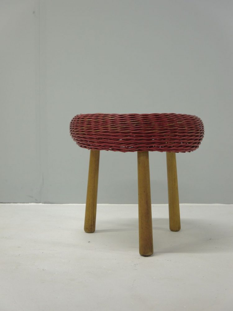 Tony Paul – Wicker and Wood Three Legged Stool