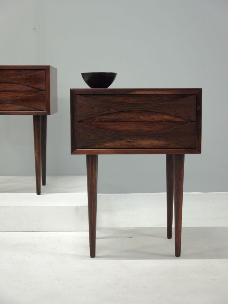 Niels Clausen – Pair of Rosewood Bedside Tables for NC Mobler Odense Denmark