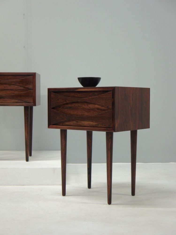 Niels Clausen – Pair of Rosewood Bedside Tables for NC Mobler Odense Denmark