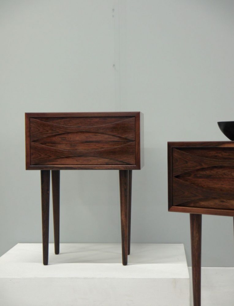 Niels Clausen – Pair of Rosewood Bedside Tables for NC Mobler Odense Denmark