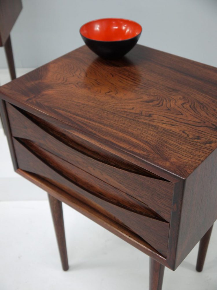 Niels Clausen – Pair of Rosewood Bedside Tables for NC Mobler Odense Denmark