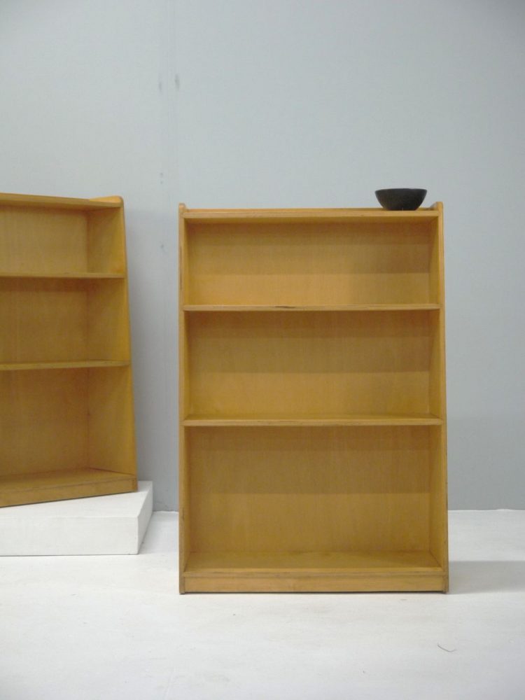 Midcentury – Pair of Birch Ply Bookshelves / Cabinet