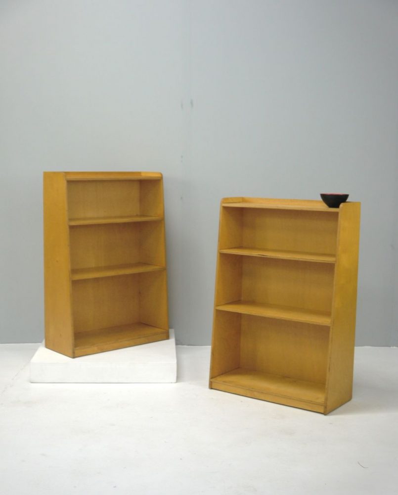 Midcentury – Pair of Birch Ply Bookshelves / Cabinet