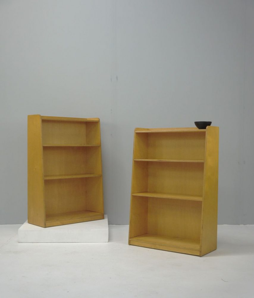 Midcentury – Pair of Birch Ply Bookshelves / Cabinet