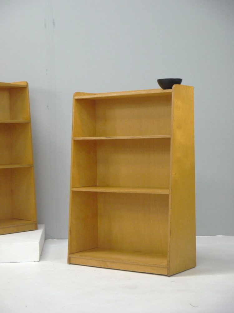 Midcentury – Pair of Birch Ply Bookshelves / Cabinet
