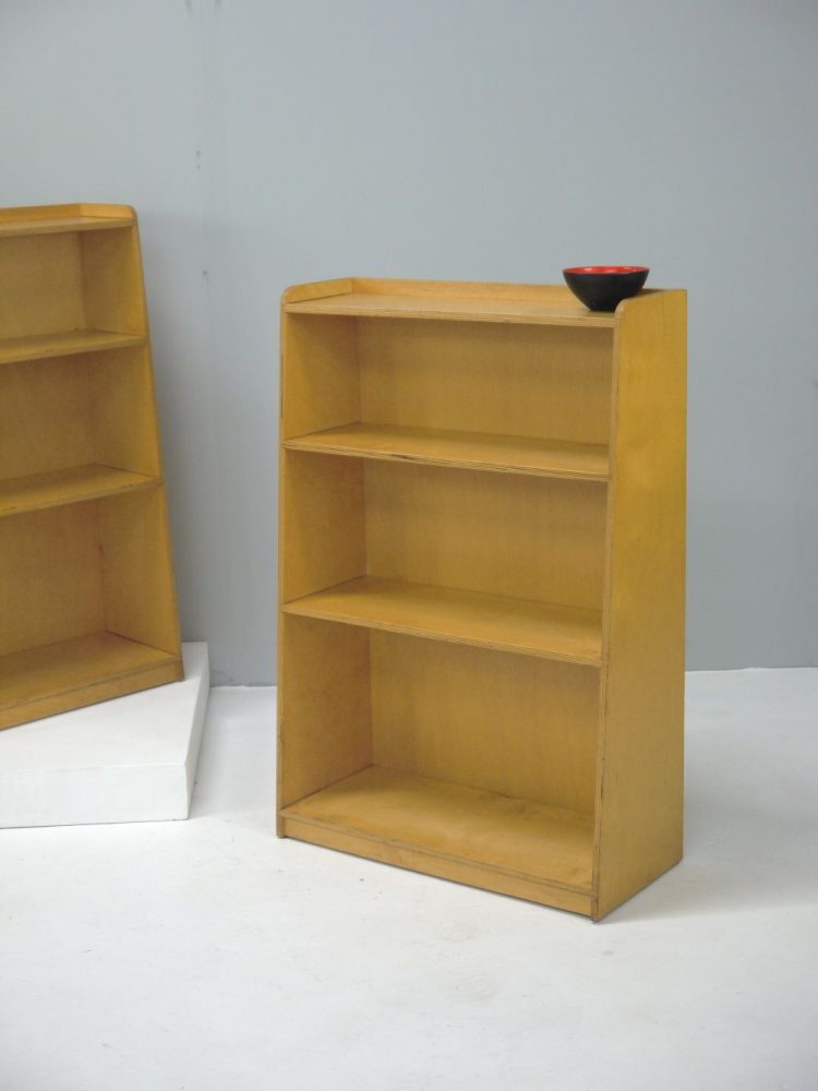 Midcentury – Pair of Birch Ply Bookshelves / Cabinet