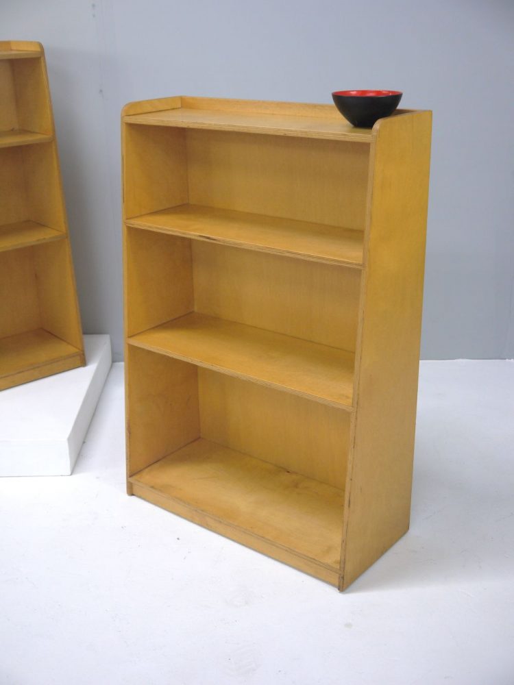Midcentury – Pair of Birch Ply Bookshelves / Cabinet