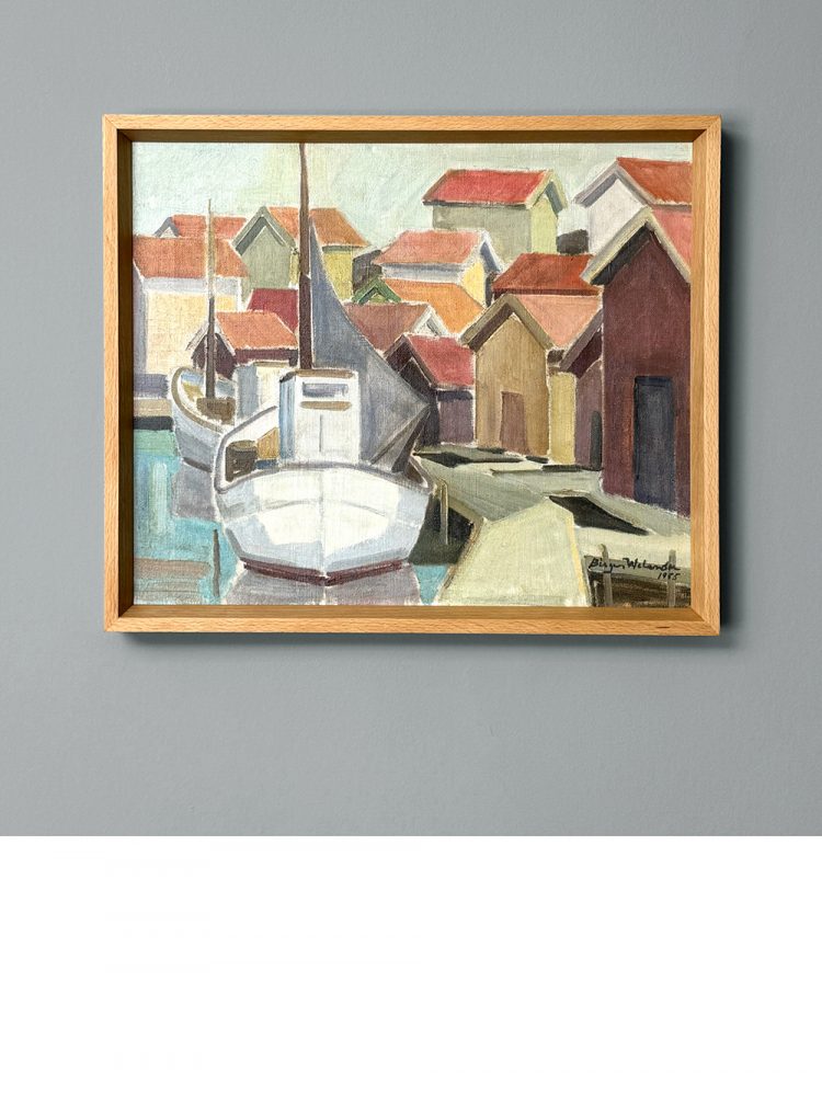 Birger Welander – Oil on Canvas ‘Langbryggan Grundsund’