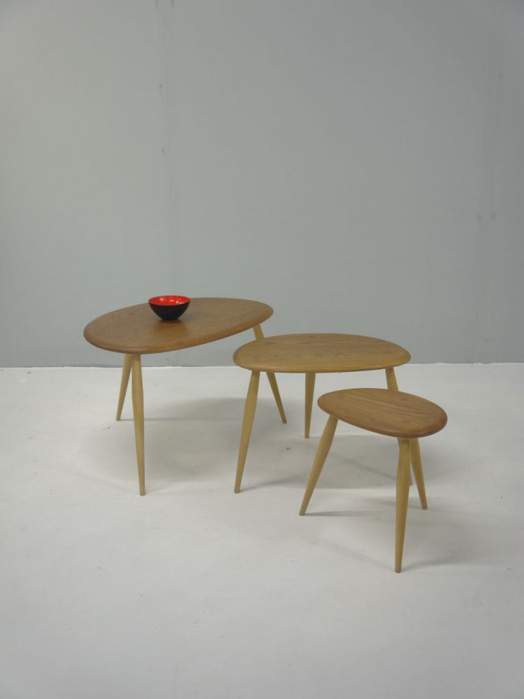 Lucian Ercolani – Set of Elm Pebble Tables