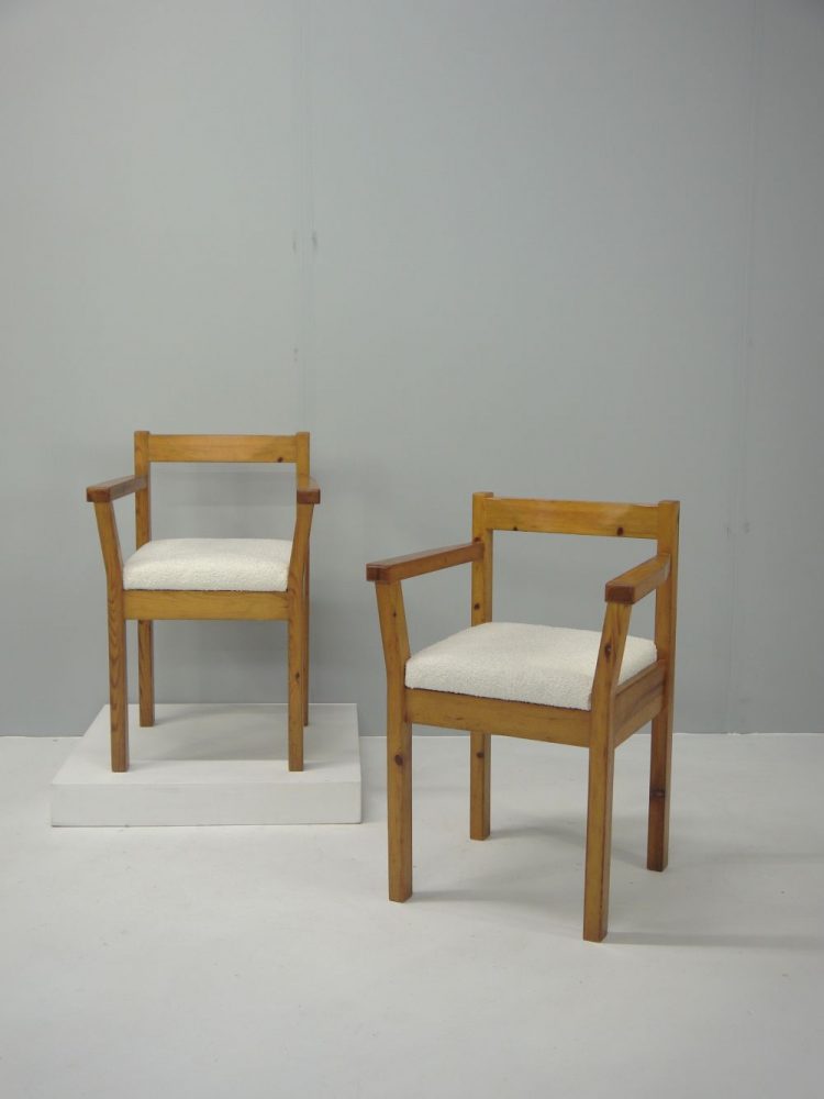 Swedish – Pair of Pine Armchairs