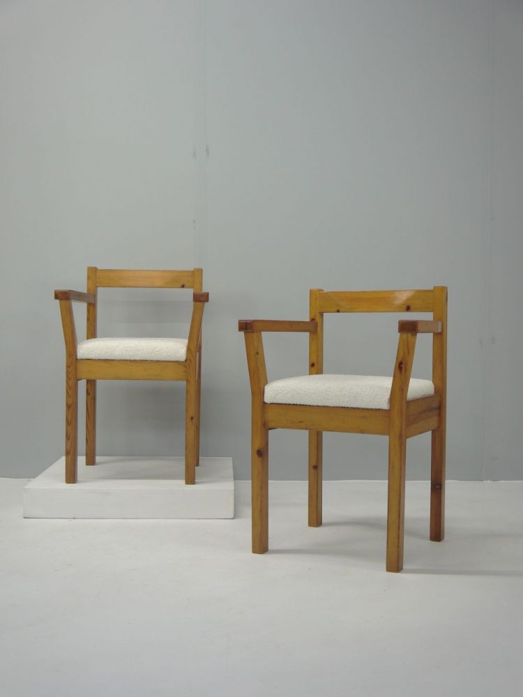 Swedish – Pair of Pine Armchairs