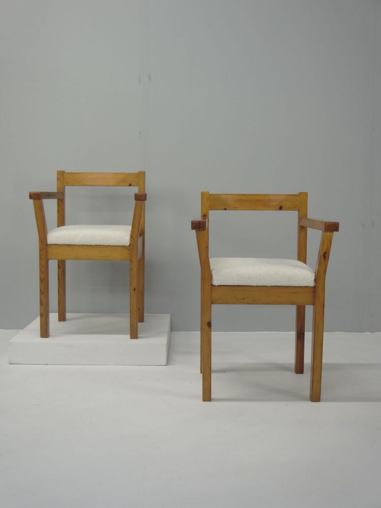 Swedish – Pair of Pine Armchairs