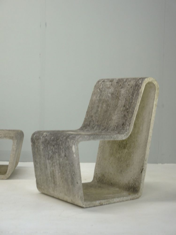 Habitat – Rare Concrete Chair and Footstool