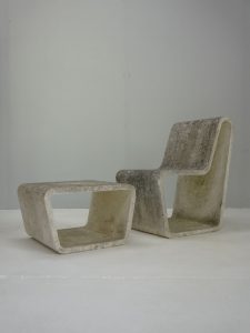 Habitat – Rare Concrete Chair and Footstool