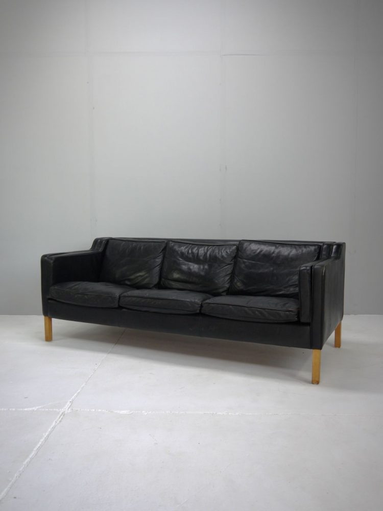 Borge Mogensen – Danish Three Seat Leather Sofa