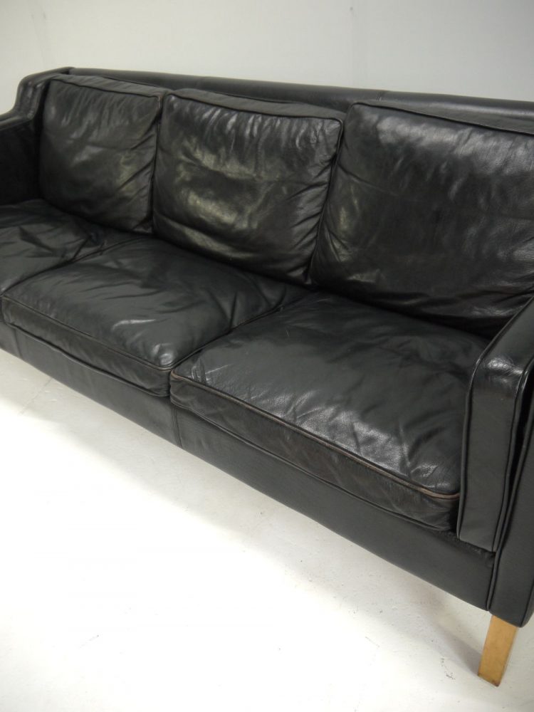 Borge Mogensen – Danish Three Seat Leather Sofa