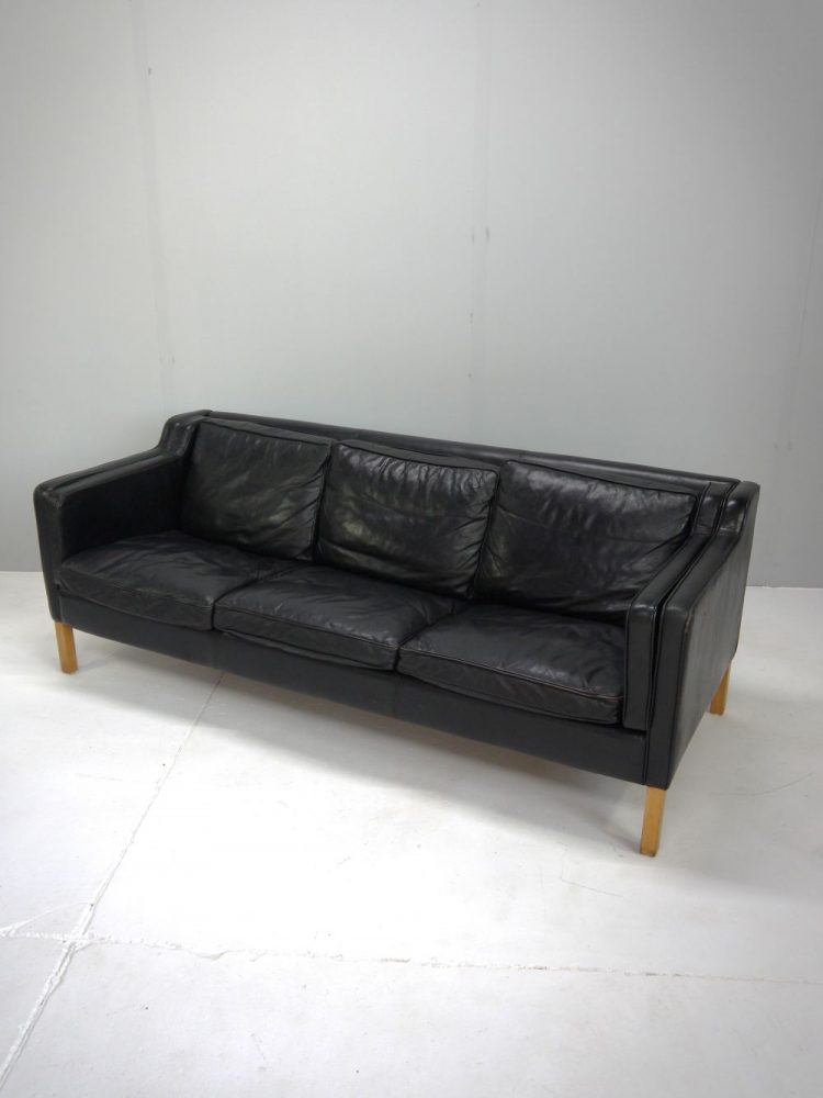 Borge Mogensen – Danish Three Seat Leather Sofa